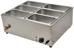 Réchauffeur de nourriture commercial, comptoir de buffet Bain Marie en acier inoxydable avec contrôle de température et couvercle pour fêtes, restauration, restaurants 110 V